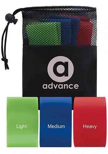 A picture of three fitness bands and a bag