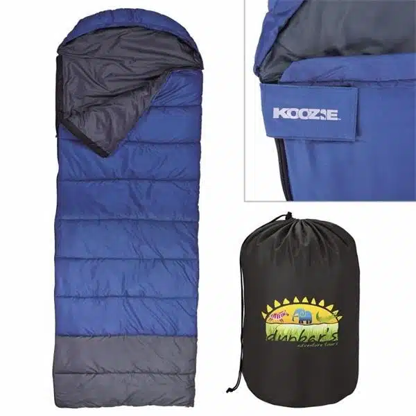 A picture of a sleeping bag and a pack